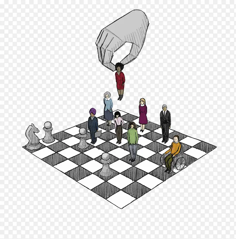 手绘对弈下棋