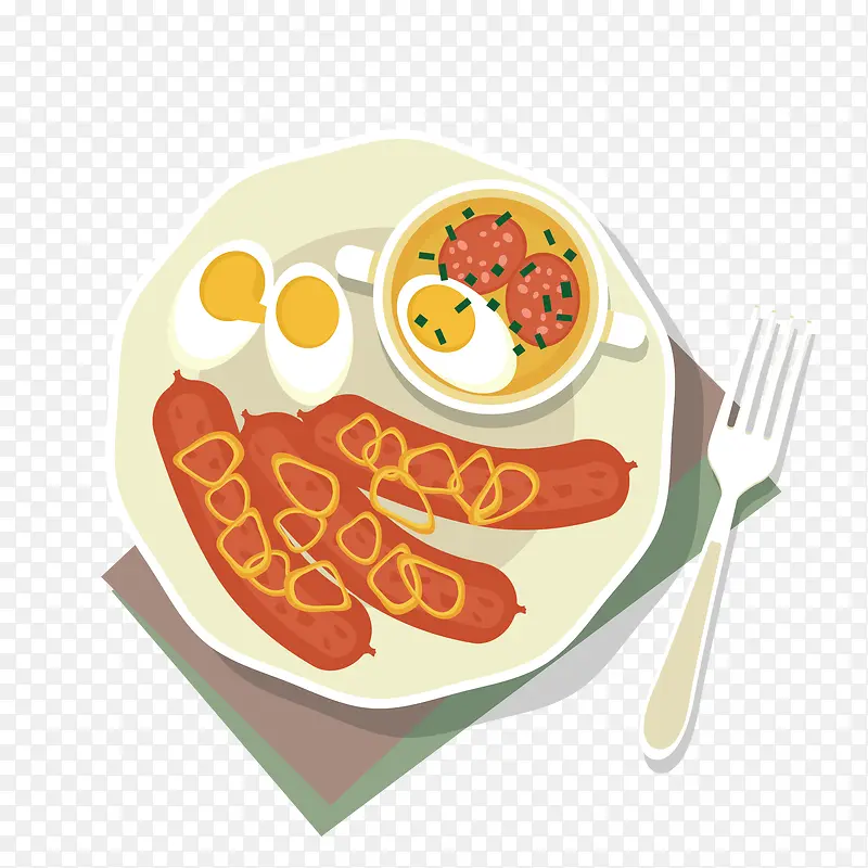 食物烤肠鸡蛋设计