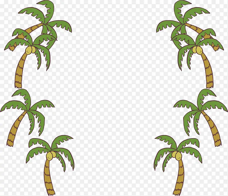 手绘椰子树装饰框