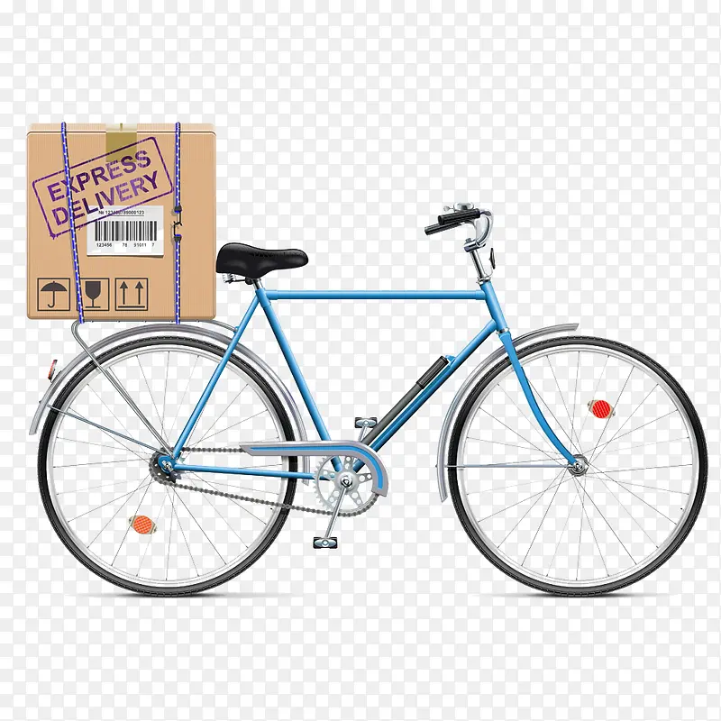 自行车货架上的货物图片