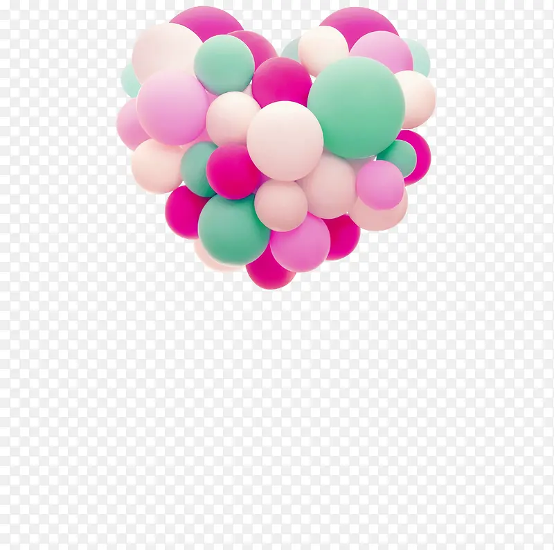 彩色气球心形装饰图案