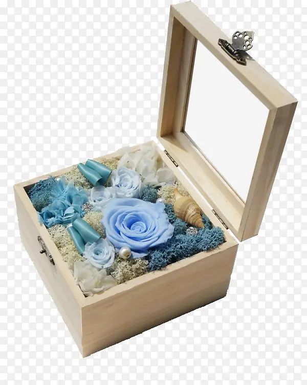 木盒装饰花朵