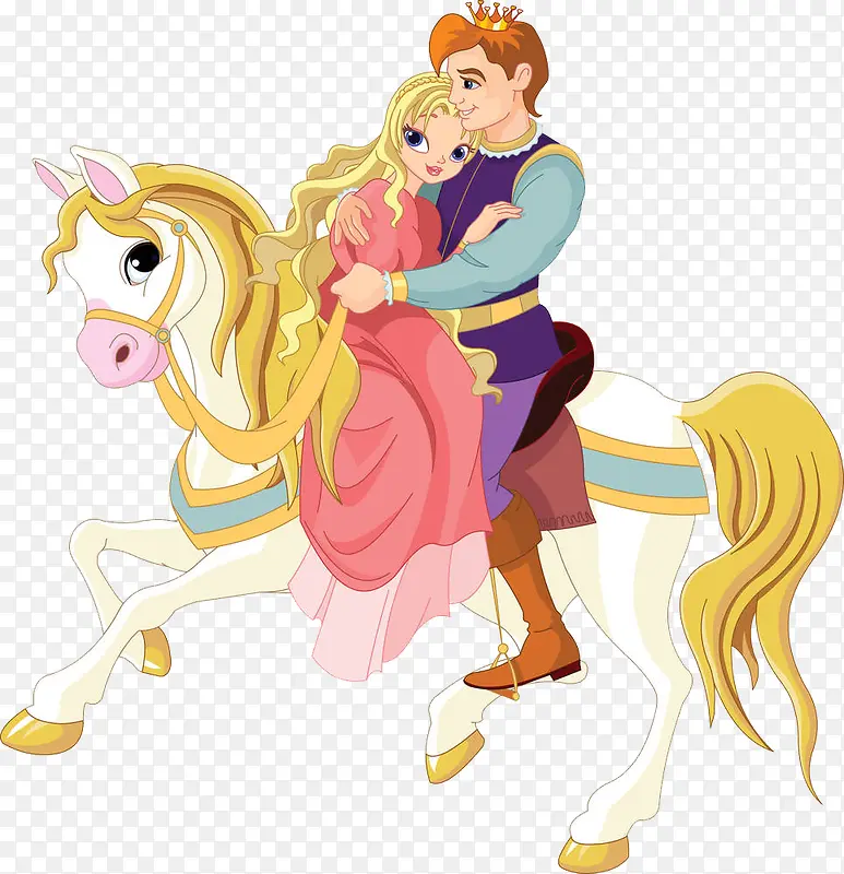 骑在马上的王子与公主
