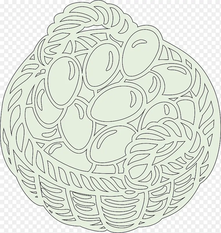 篮子鸡蛋矢量图