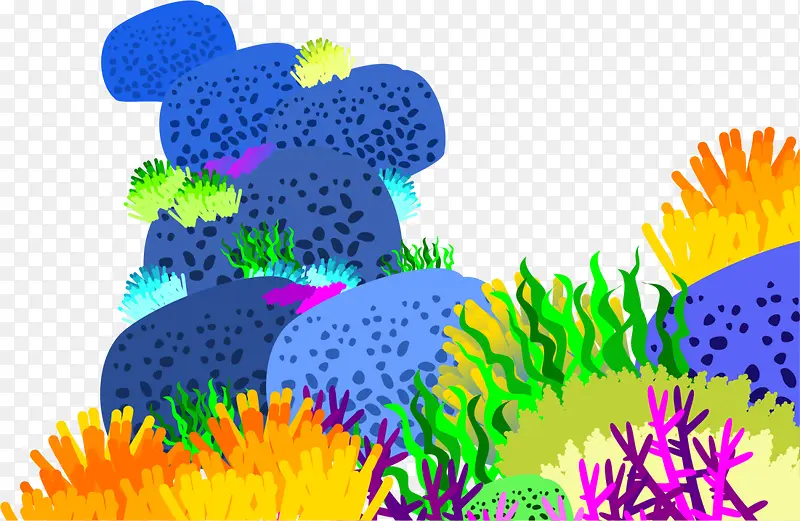 彩色美丽大海珊瑚礁
