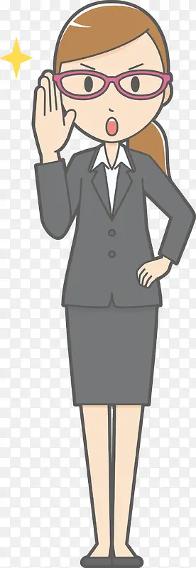戴眼镜的卡通女人