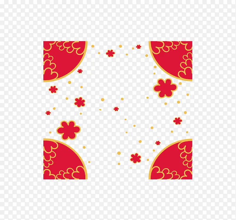 红色喜庆中国风花纹PNG图片素材下载_图片编号qxgerxwy-免抠素材网