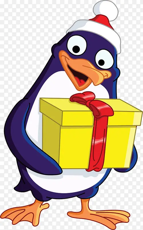 收到礼物的企鹅