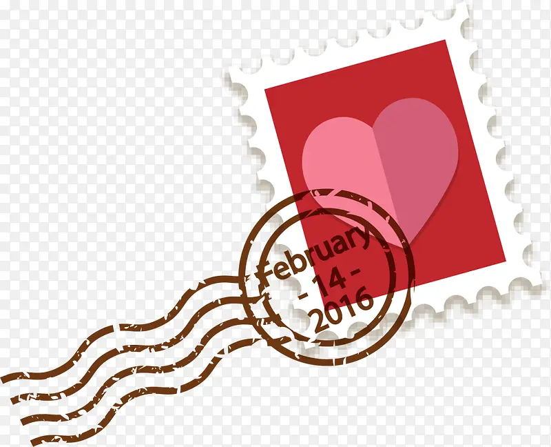 红色情人节邮戳邮票