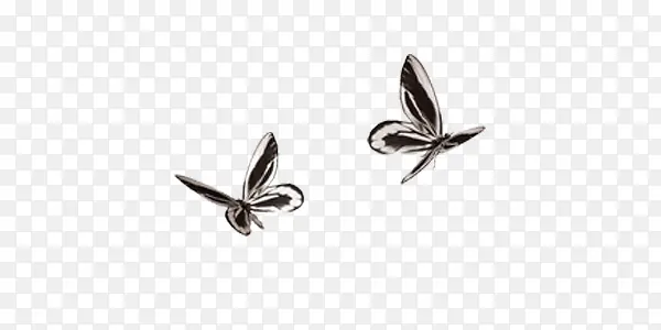 黑白蝴蝶中国风装饰素材