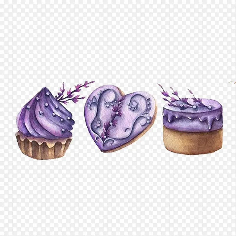 手绘紫色小蛋糕