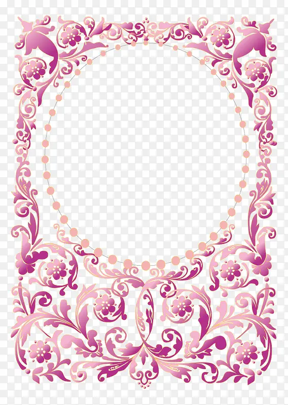 粉红花纹边框框架