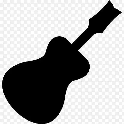 传统的吉他黑色的剪影形状图标