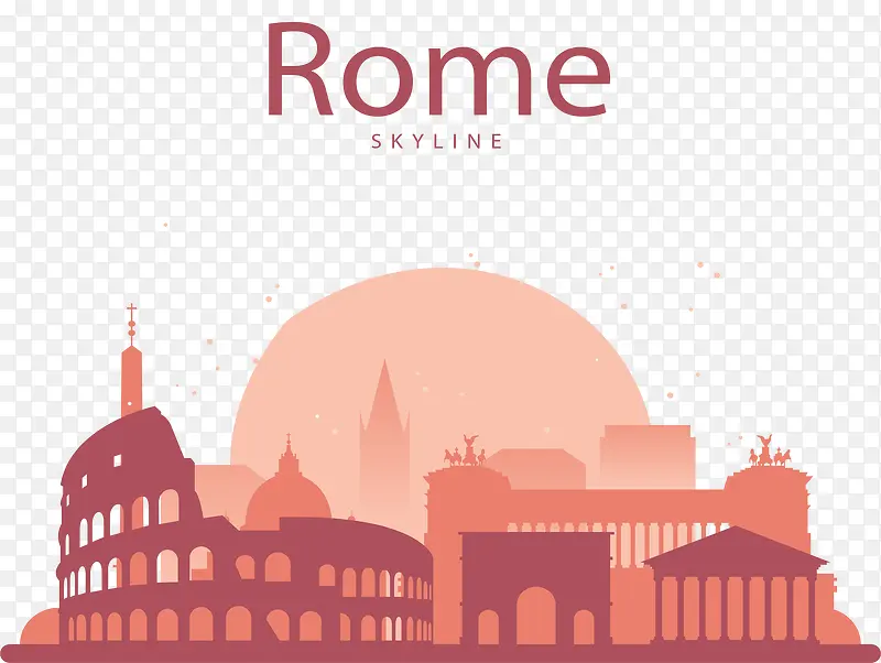 粉红色罗马城市缩影