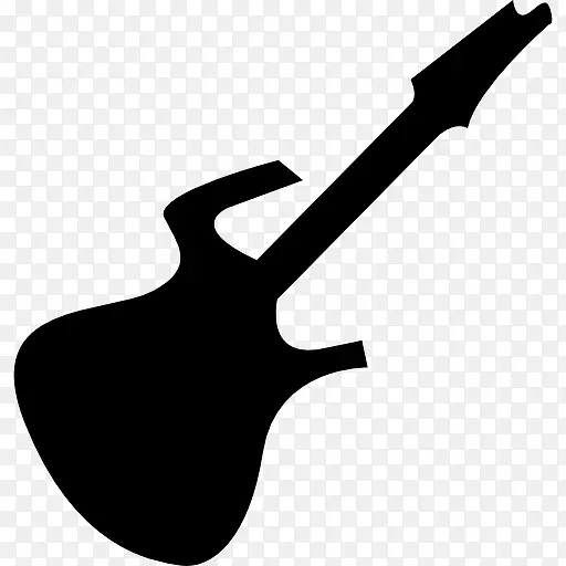 吉他的黑色形状图标