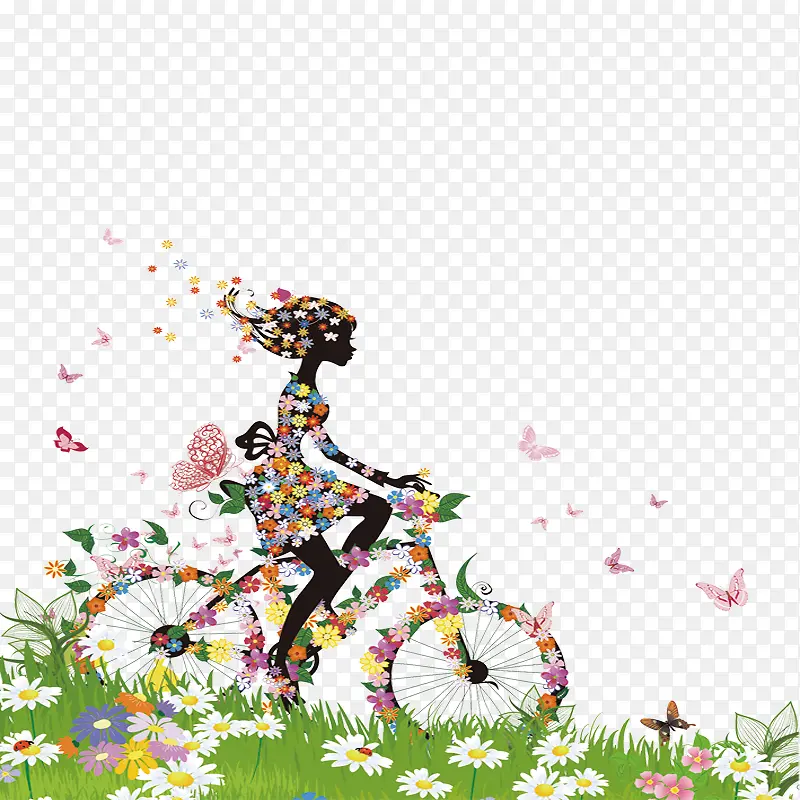 春季骑自行车出游