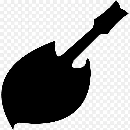 吉他的黑色剪影原形状图标
