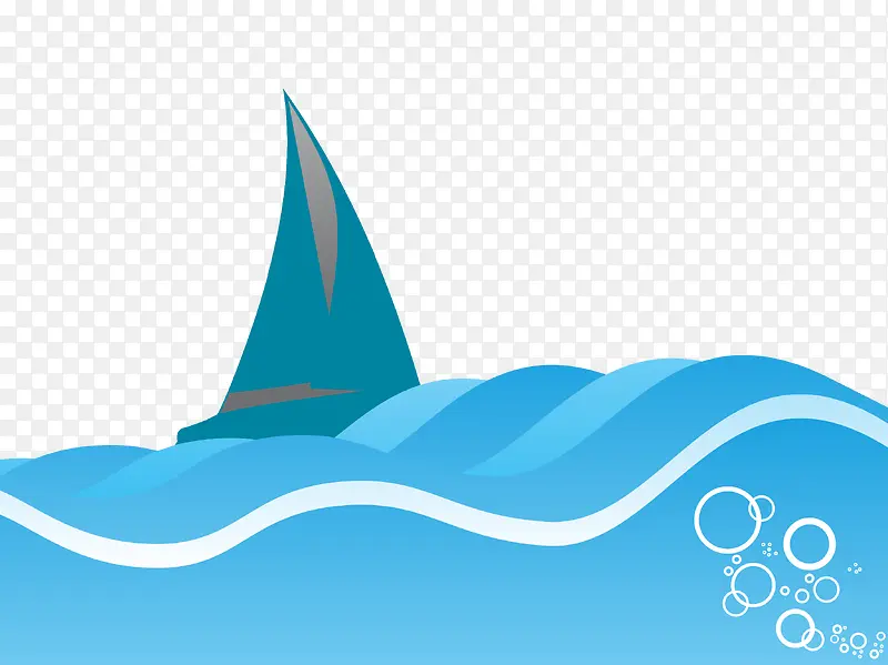 帆船在澎湃的海面上