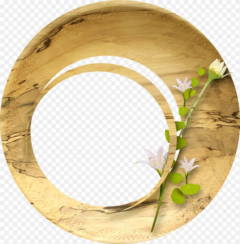 花枝木质圆环