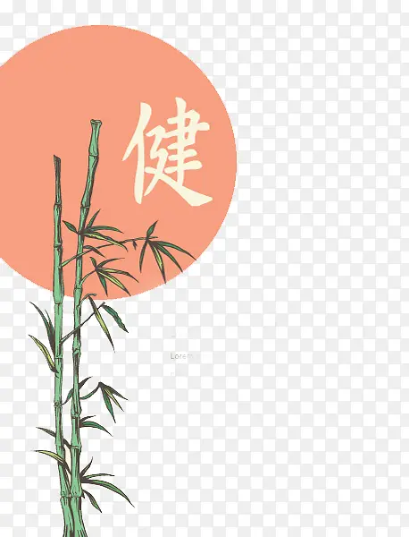 日本风格竹子插画图片