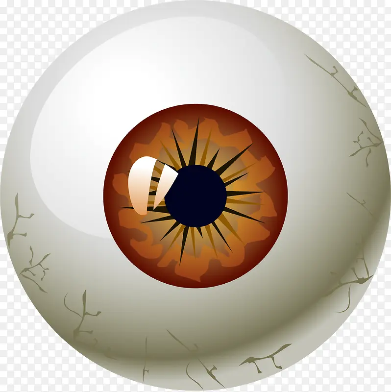 卡通立体褐色眼仁眼球设计元素