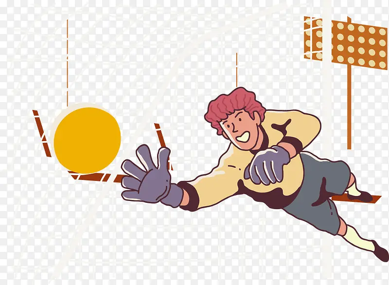 卡通踢足球插画装饰