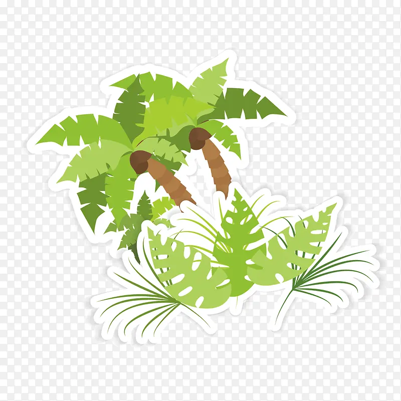 海边椰子树矢量素材