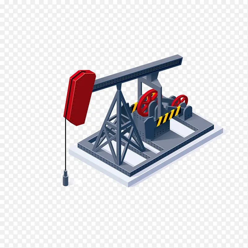 红灰色油田钻机模型