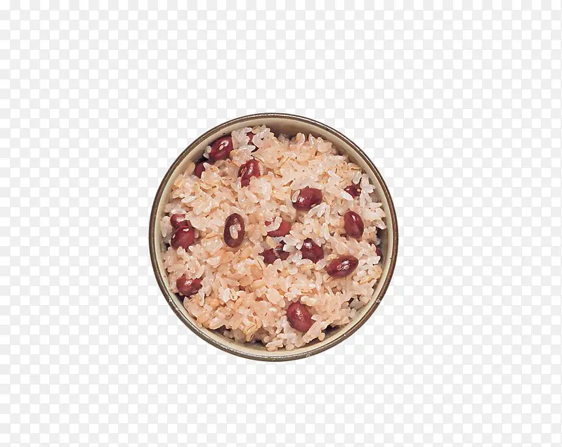 一碗红色红豆蒸大米饭