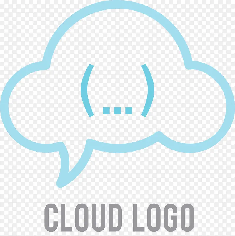 蓝色矢量云朵logo设计图