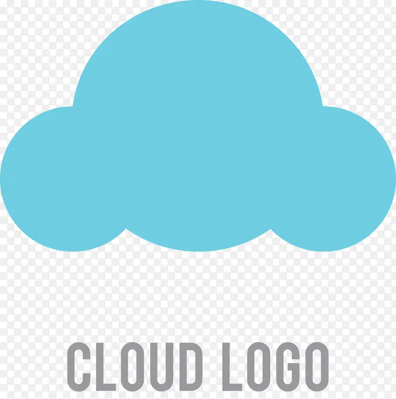 蓝色云朵logo素材图
