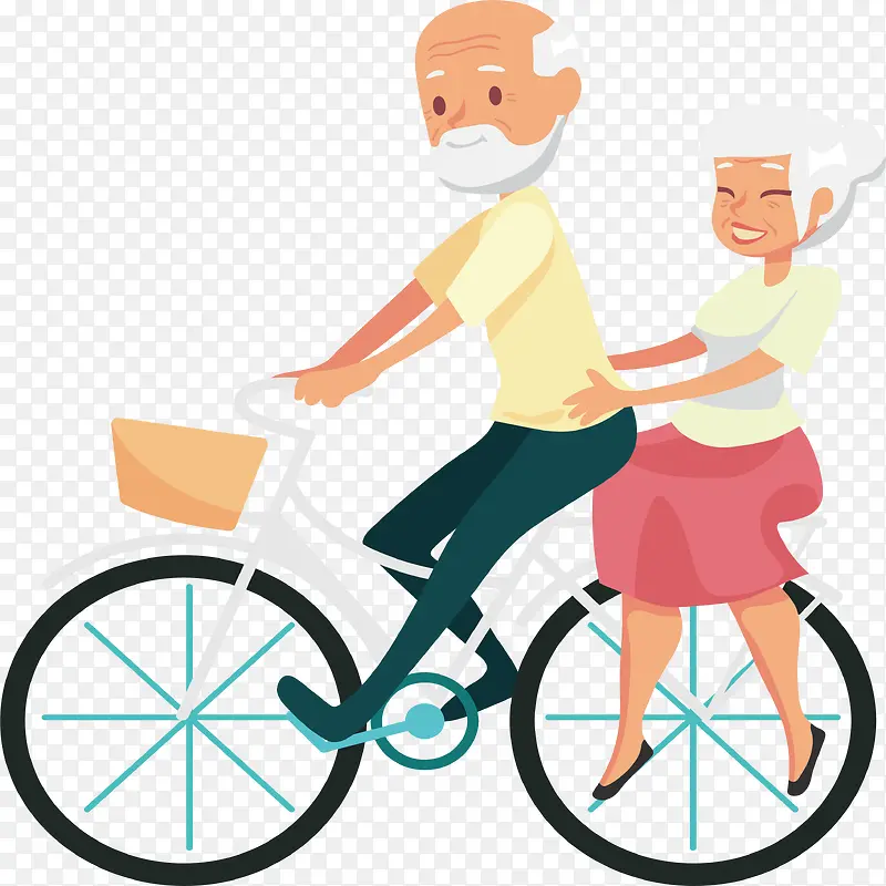 骑自行车的爷爷奶奶