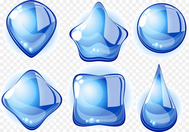 水滴 立体 图标 蓝色