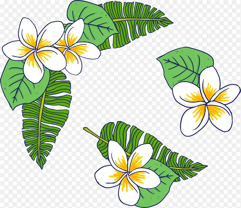 矢量手绘卡通花朵