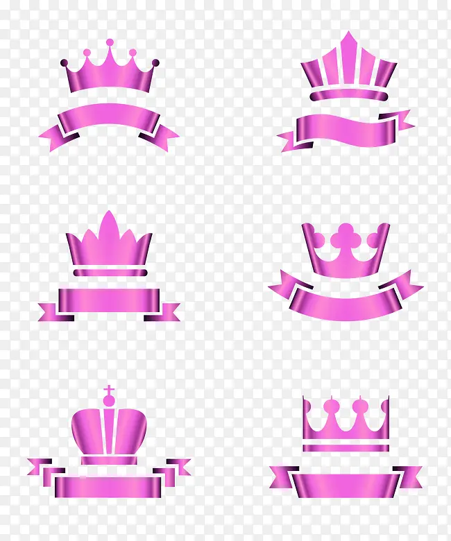 紫色梦幻皇冠装饰图案