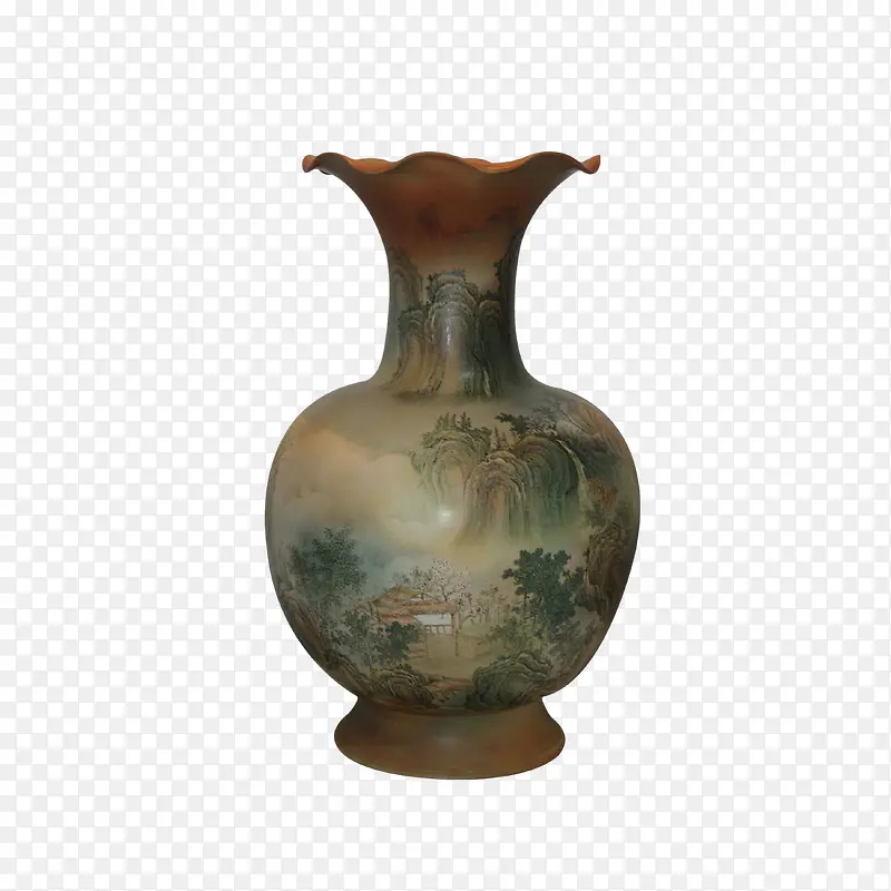 实物古代花瓶陶艺作品素材