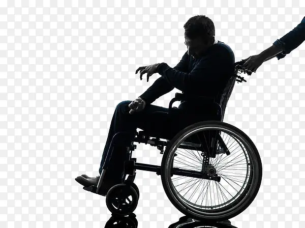 坐在轮椅上瘫痪的中风的人