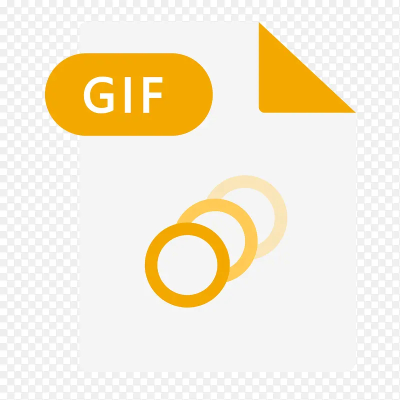 黄色扁平化GIF图图标