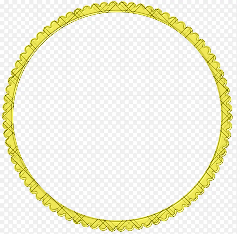 黄色花边圆环