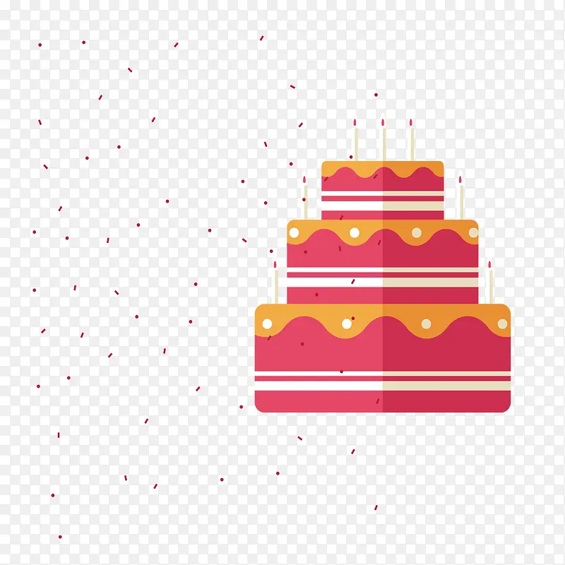 红色喜庆生日蛋糕