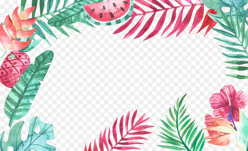 手绘创意卡通叶子夏季