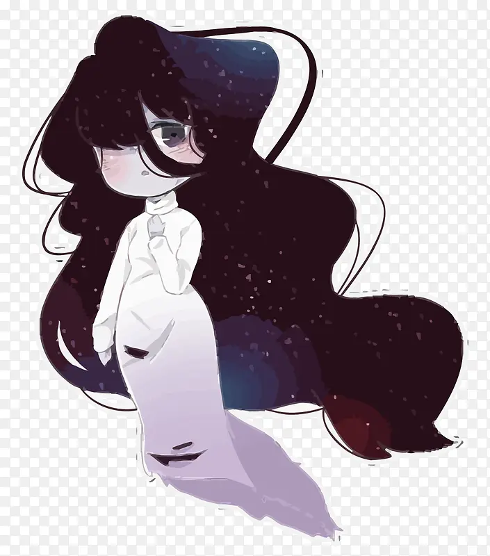 矢量长发幽灵