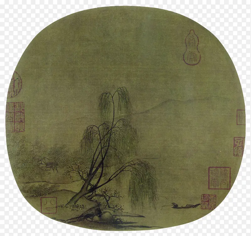 中国风柳树风景图