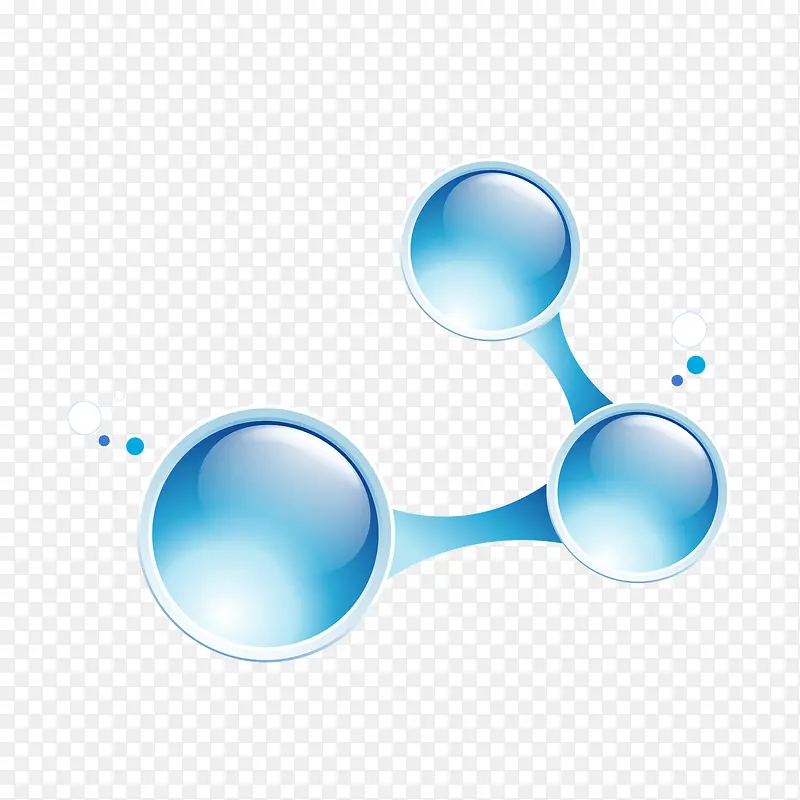 矢量分子式蓝色水晶质感