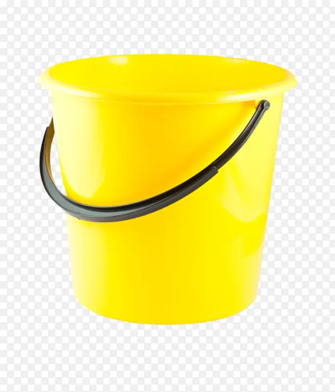 黄色带提手的水桶塑胶制品实物