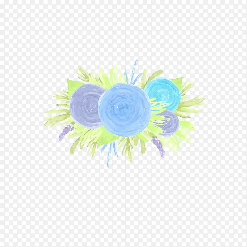 多颜色的水彩花
