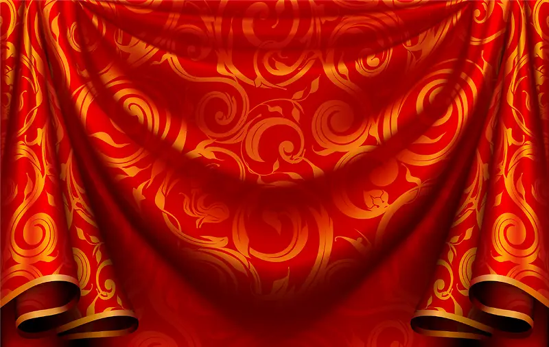 唯美红色帘布