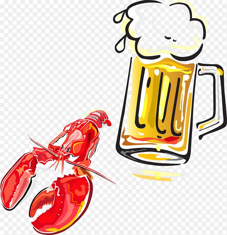 龙虾和啤酒