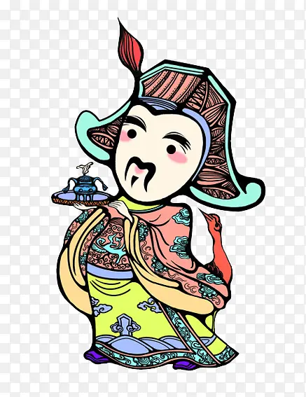 中国风俗传统武门神装饰图案