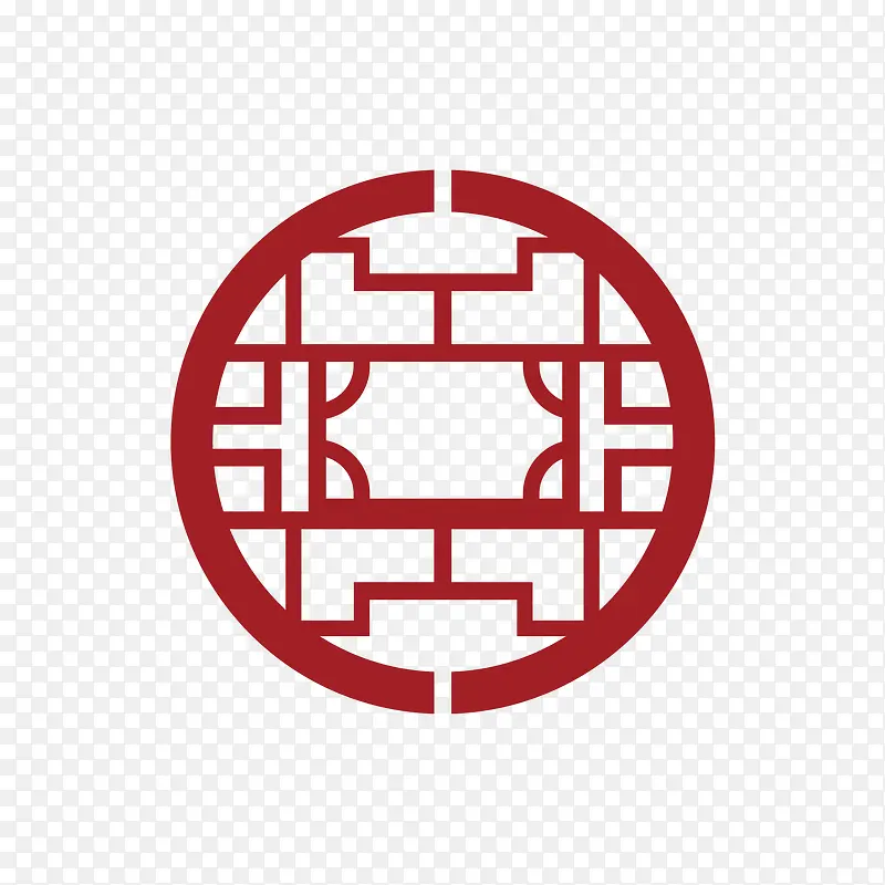 红色窗花免抠图案下载